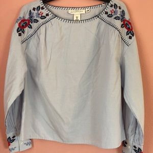 H&M embroidered long sleeve blouse, never worn!